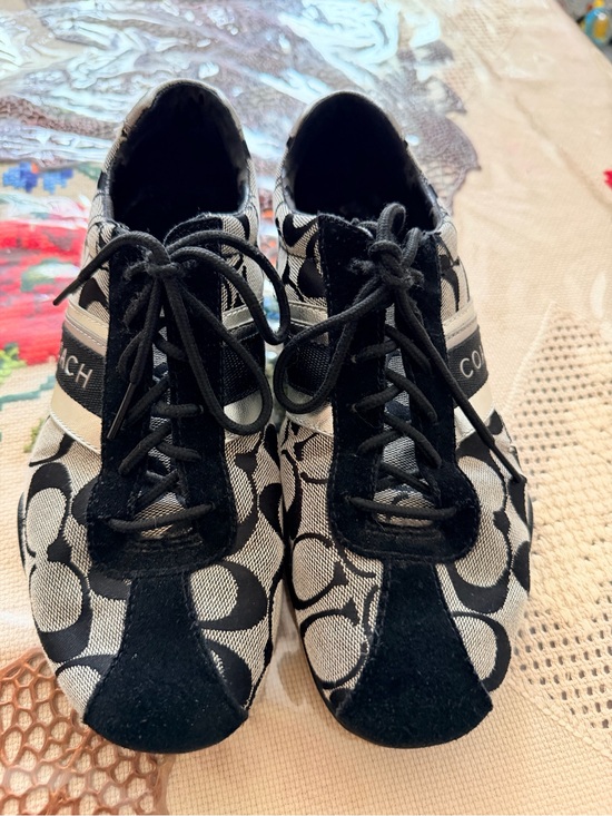 Coach Shoes - Coach Black and Gray Logo Lace-Up Sneakers